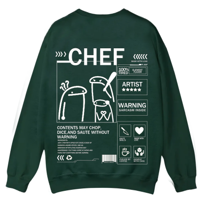 Chef Solid Color Unisex Casual Crewneck Sweatshirt