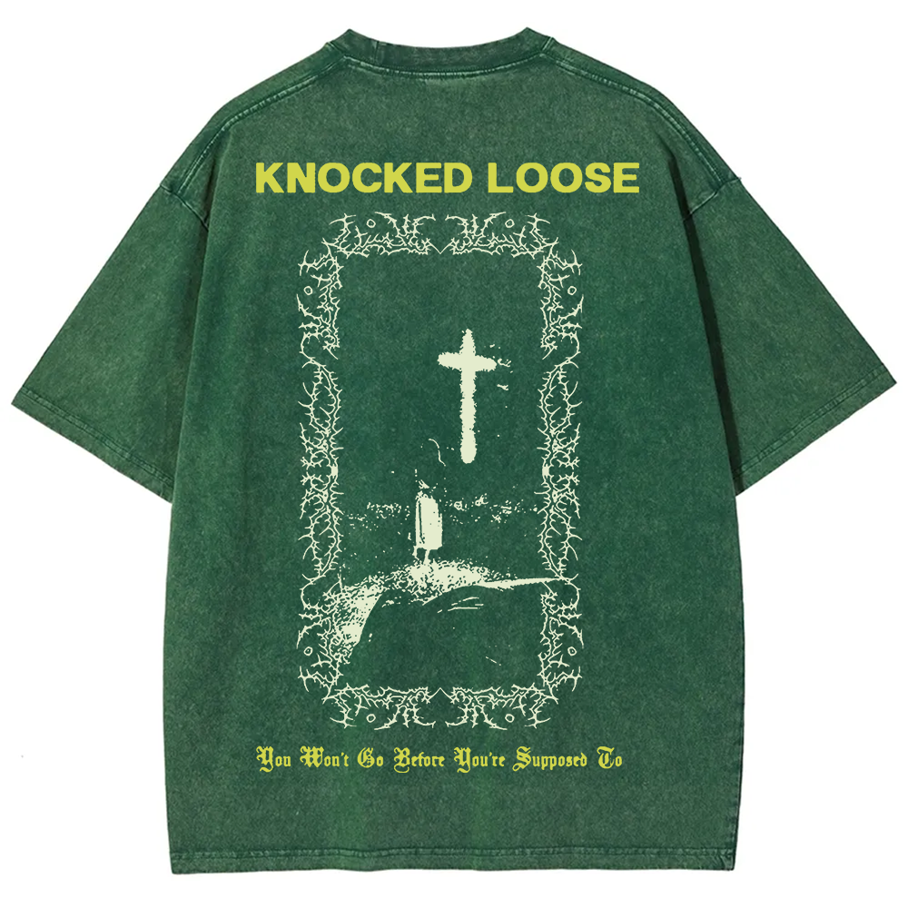 Unisex Vintage Washed Knocked Loose Band T-shirt