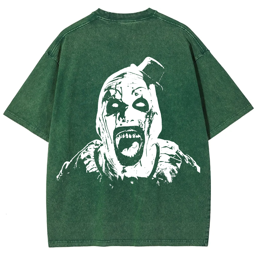  Unisex Vintage Washed Terrifier 3 Art The Santa Clown T-shirt