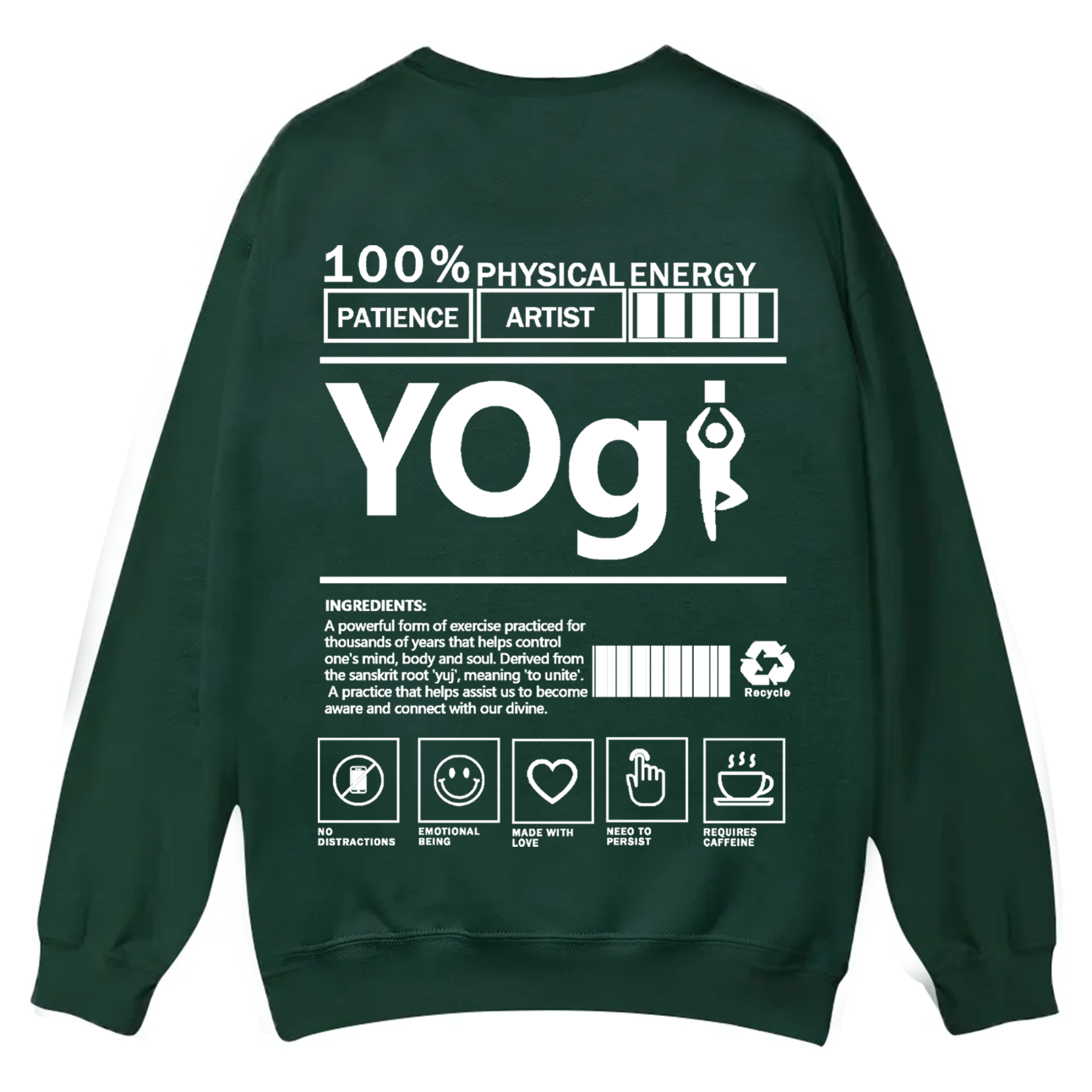 Yogi Solid Color Unisex Casual Crewneck Sweatshirt