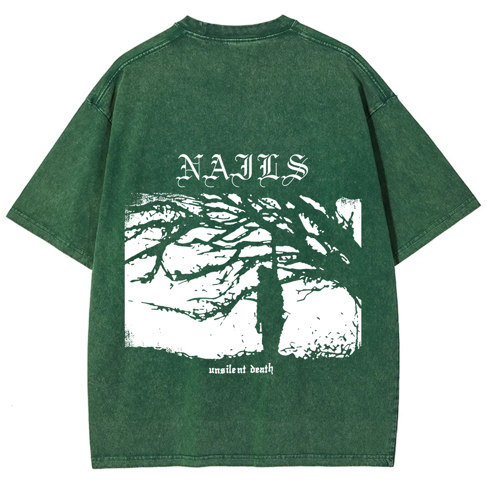 Nails Band Unsilent Death Vintage Washed T-Shirt