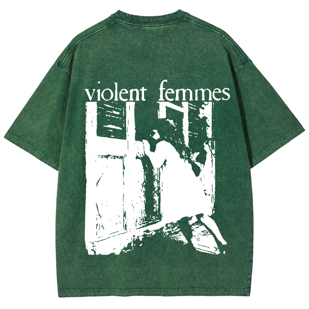Unisex Casual Violent Femmes Punk Band Printed T-Shirt