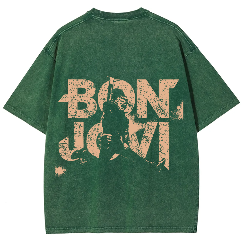 Unisex Vintage Washed Bon Jovi T-Shirt