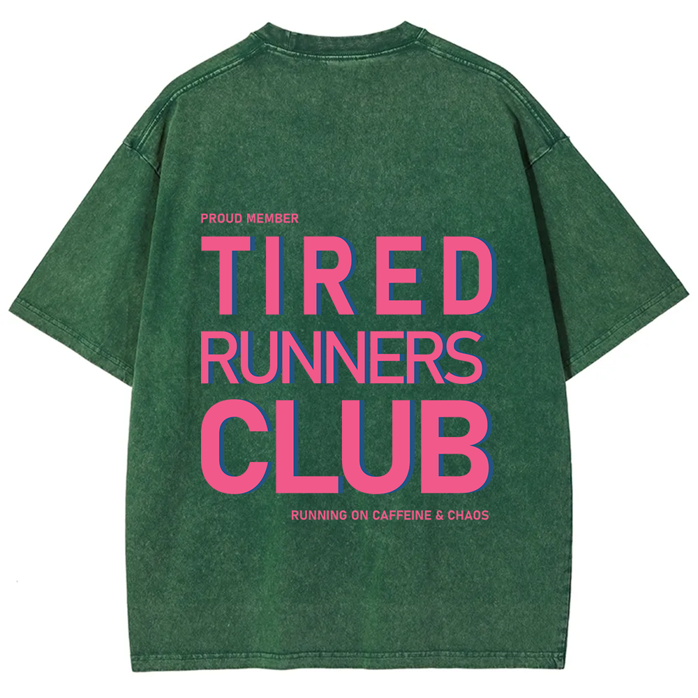 Tired Runners Club Unisex Fit Washed T-Shirt