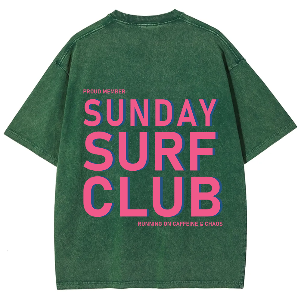 Sunday Surf Club Unisex Fit Washed T-Shirt