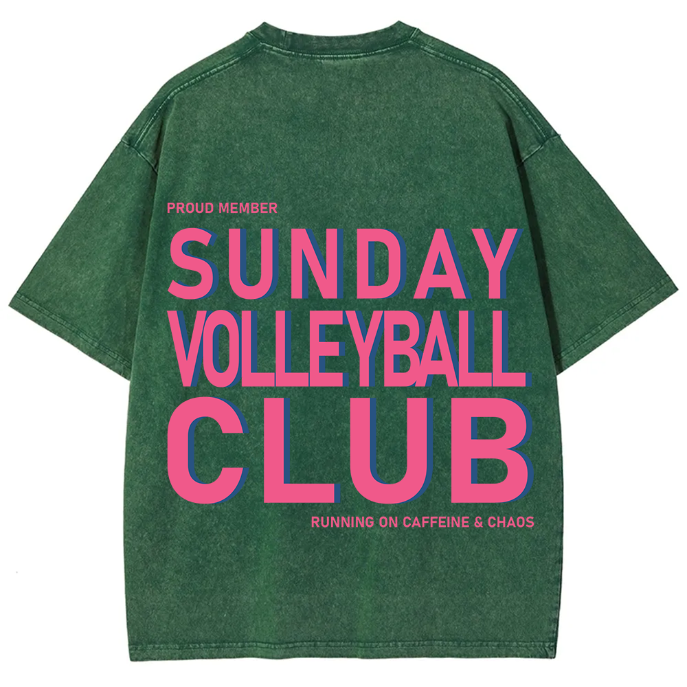 Sunday Volleyball Club Unisex Fit Washed T-Shirt