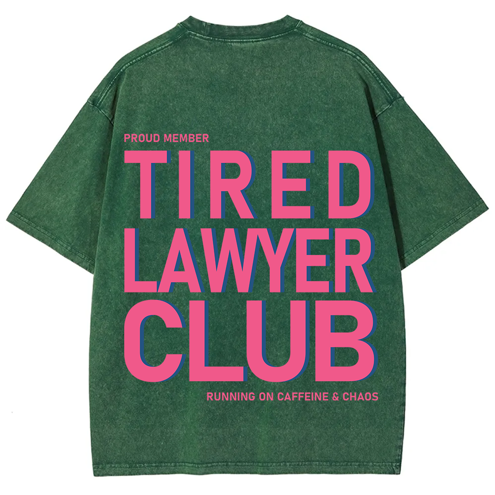 Tired Lawyer Club Unisex Fit Washed T-Shirt