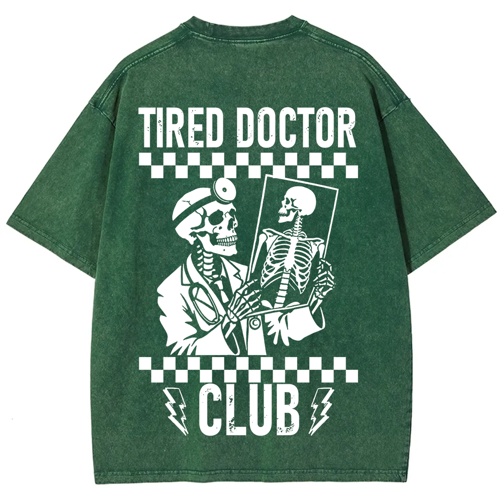 Tired Doctor Club Unisex Fit Washed T-Shirt