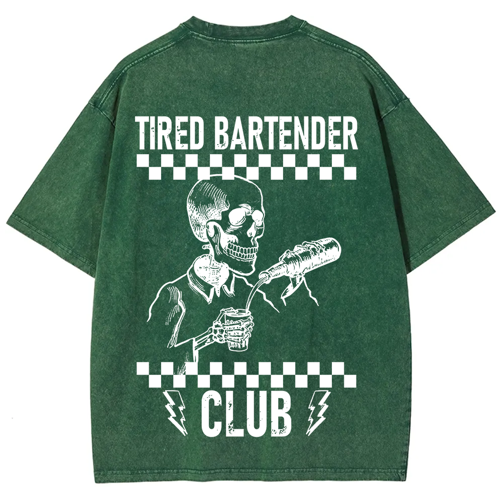 Tired Bartender Club Unisex Fit Washed T-Shirt?