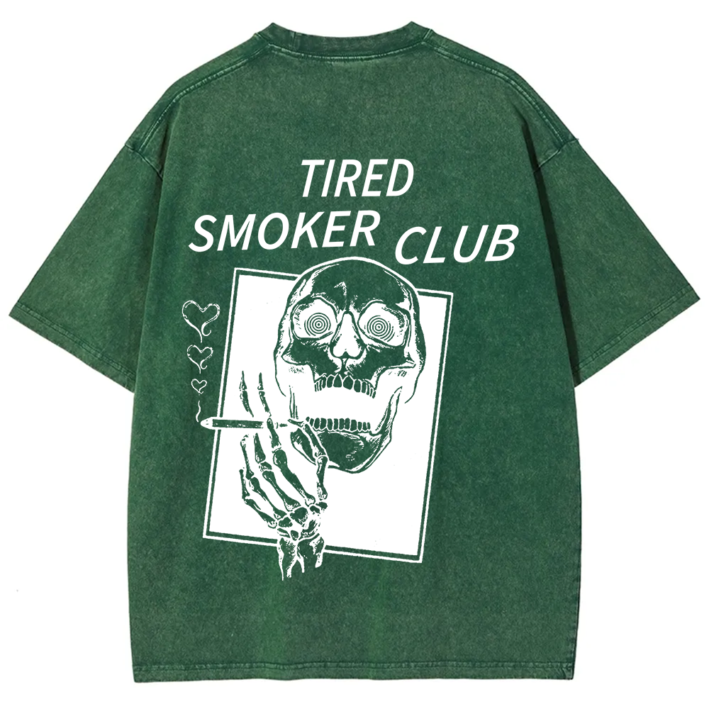 Tired Smoker Club Unisex Fit Washed T-Shirt