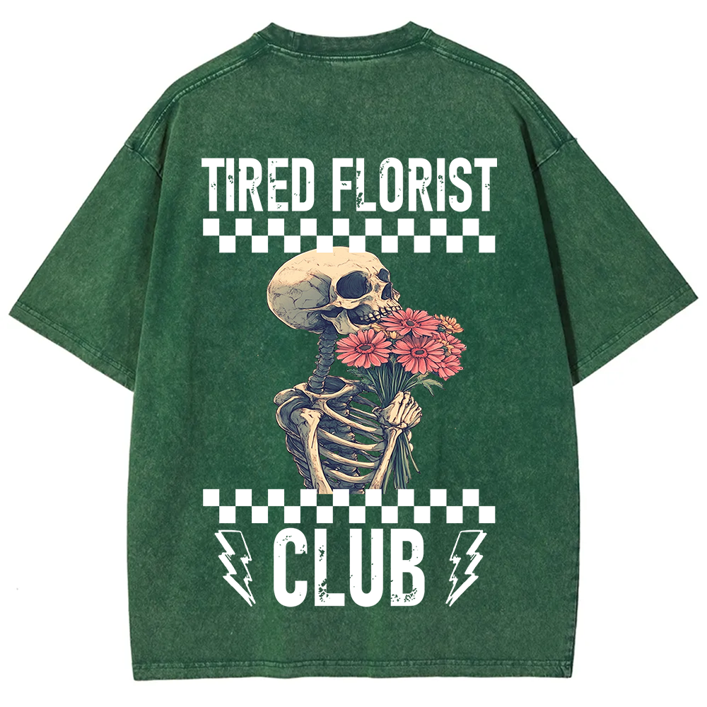 Tired Florist Club Unisex Fit Washed T-Shirt