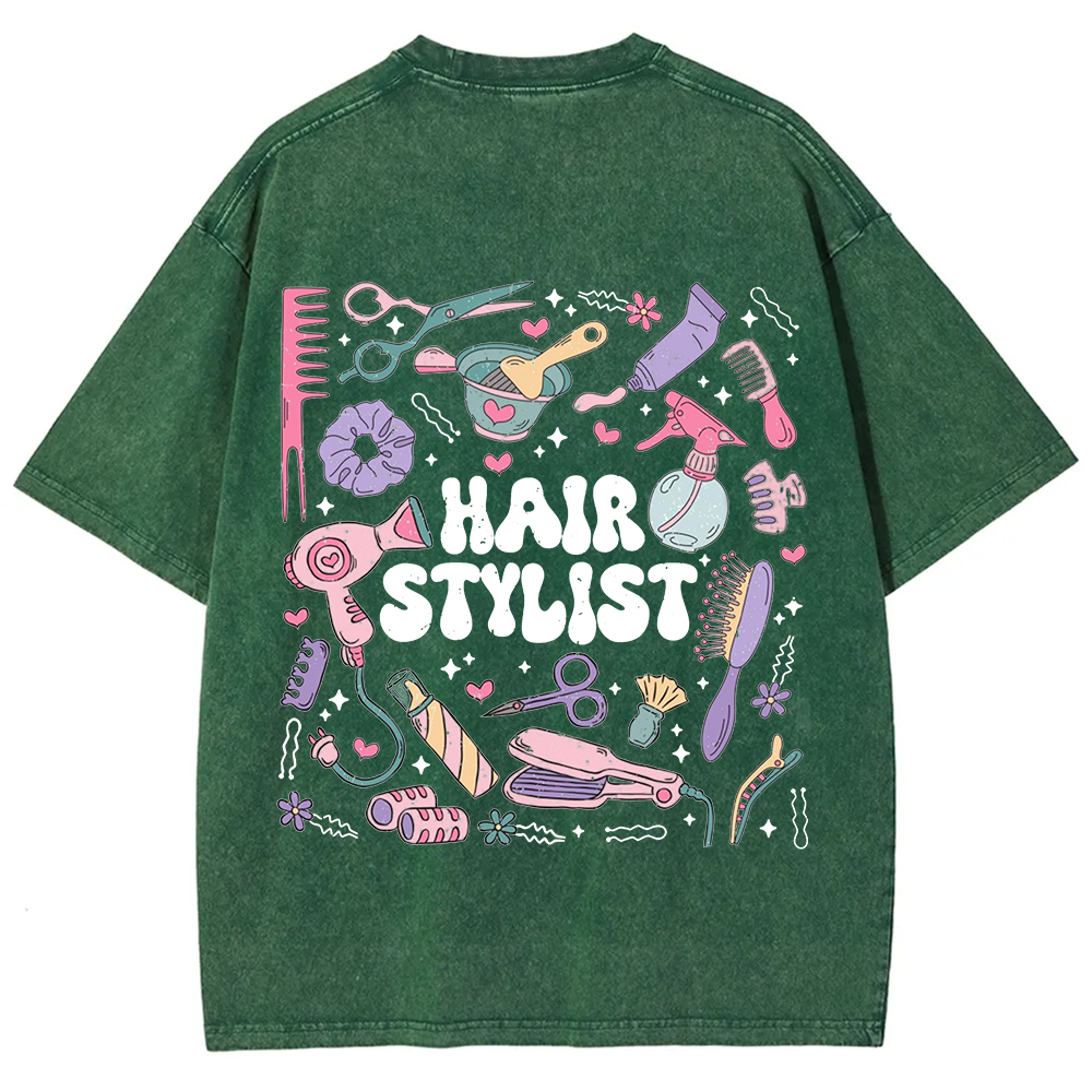 Hair Stylist Unisex Fit Washed T-Shirt