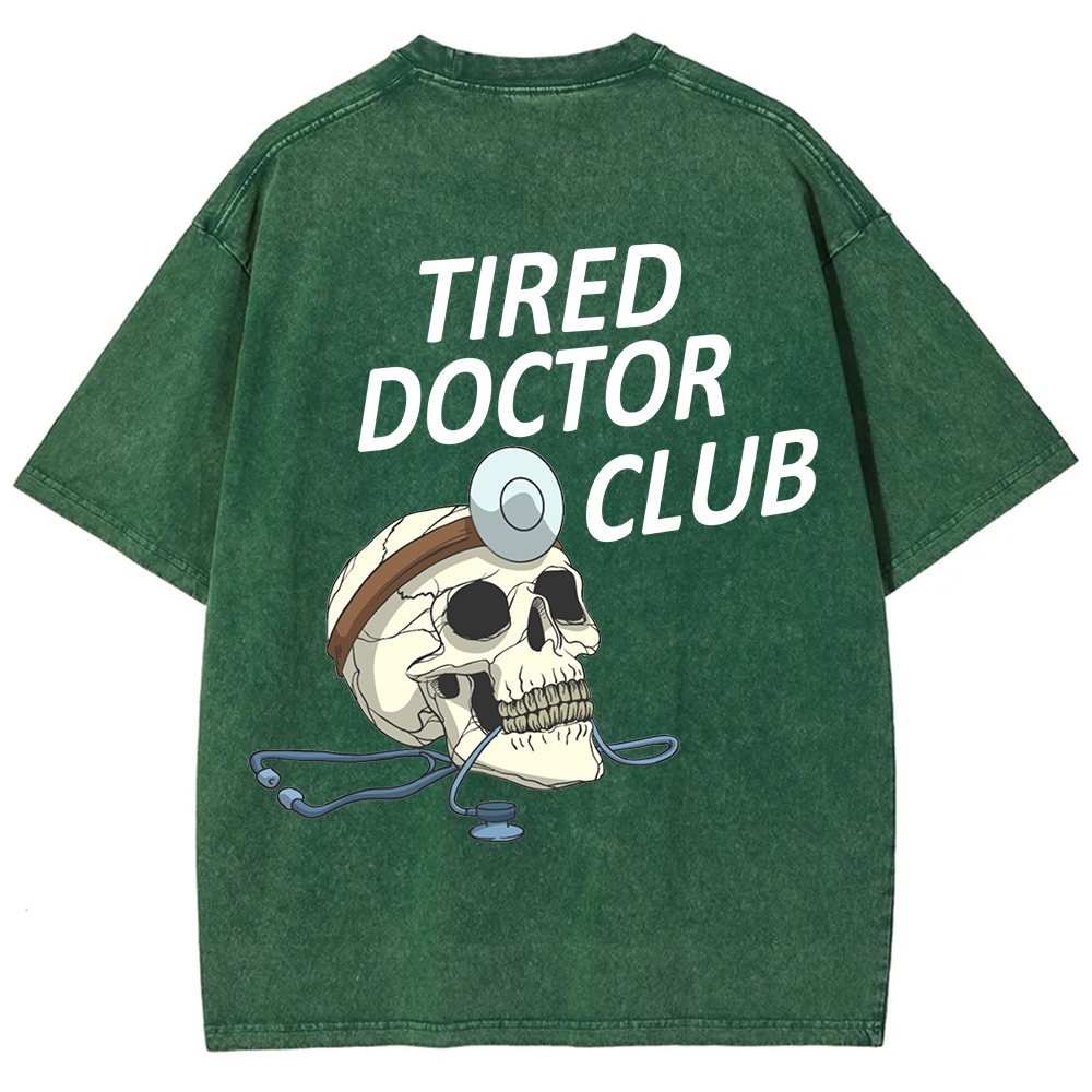 Tired Doctor Club Unisex Fit Washed T-Shirt