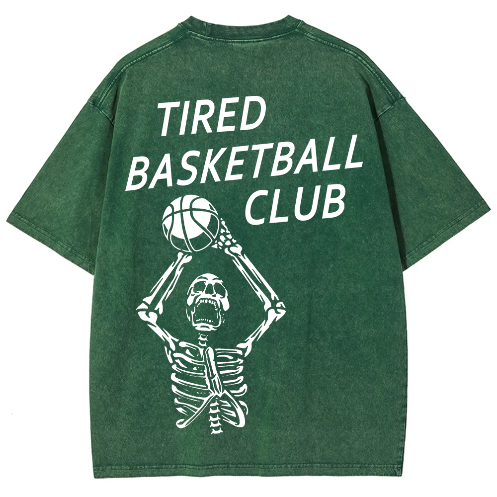 Tired Basketball Club Unisex Fit Washed T-Shirt
