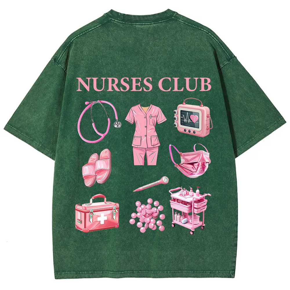 Nurses Club Unisex Fit Washed T-Shirt