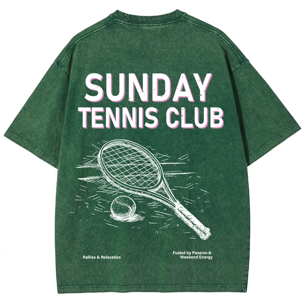 Sunday Tennis Club Unisex Fit Washed T-Shirt
