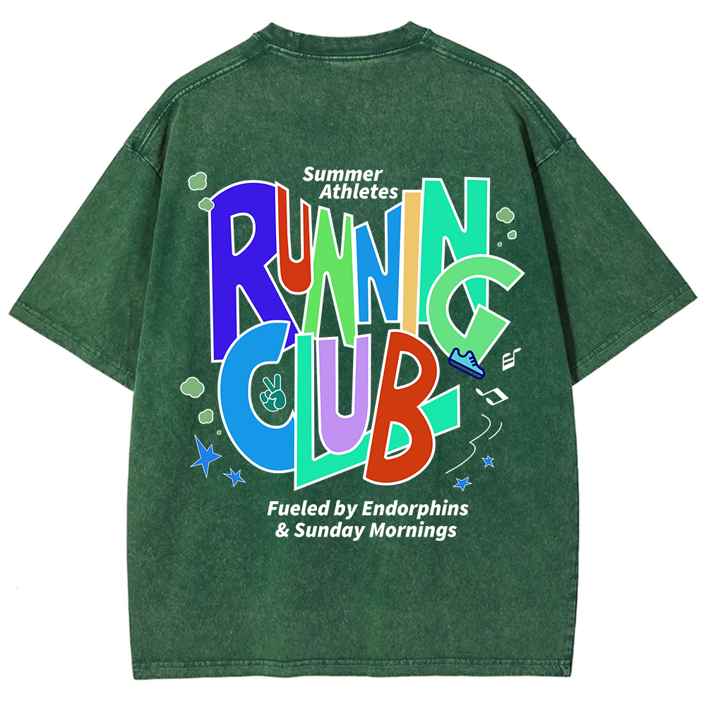 Running Club Unisex Washed T-Shirt