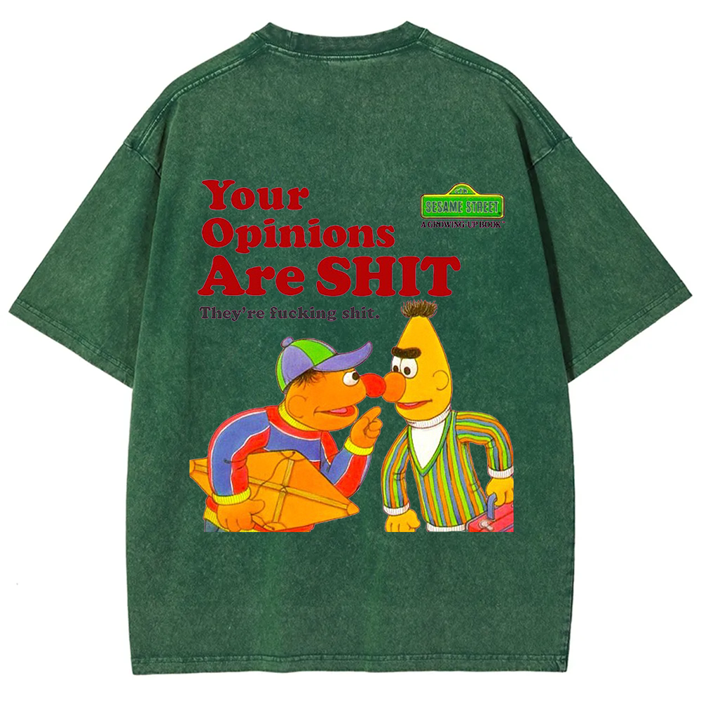 Sesame Street Your Opinions Are SHIT Casual Printed t-Shirt