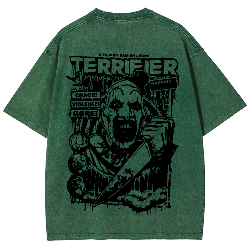 Unisex Vintage Terrifier Print Casual t-Shirt