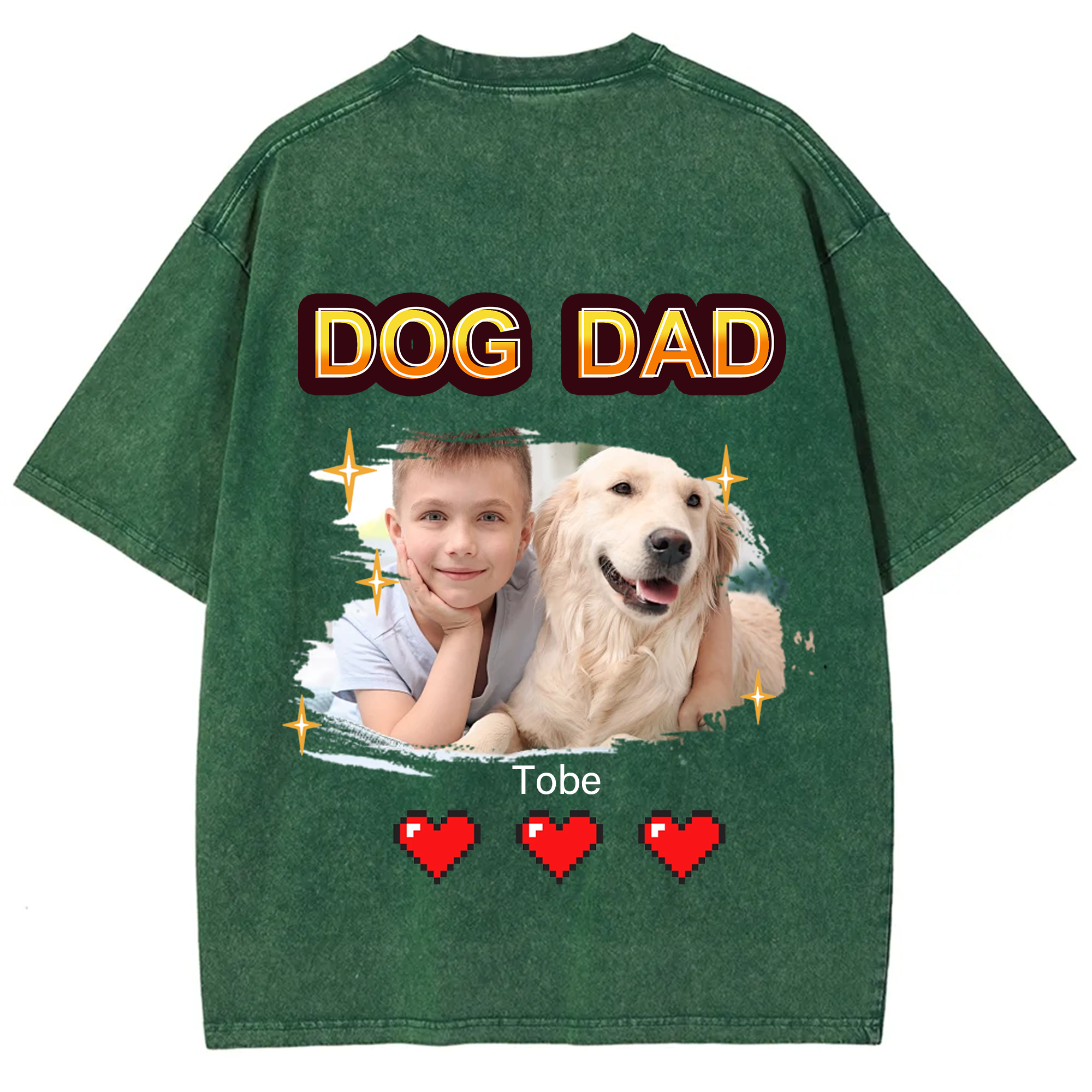 Dog Mom Pixel Photo - Personalized Custom Unisex T-shirt