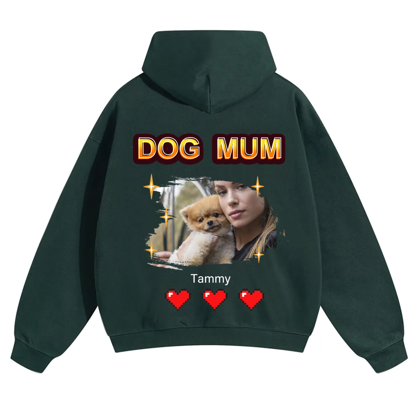 Dog Mom Pixel Photo - Personalized Custom Unisex Hoodie