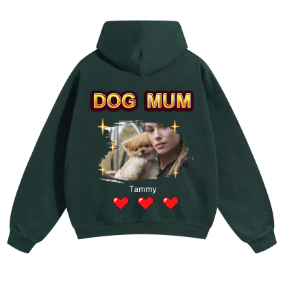 Dog Mom Pixel Photo - Personalized Custom Unisex Hoodie