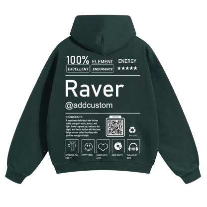 Addcustom QR Code Raver Solid Color Hoodie wearishow