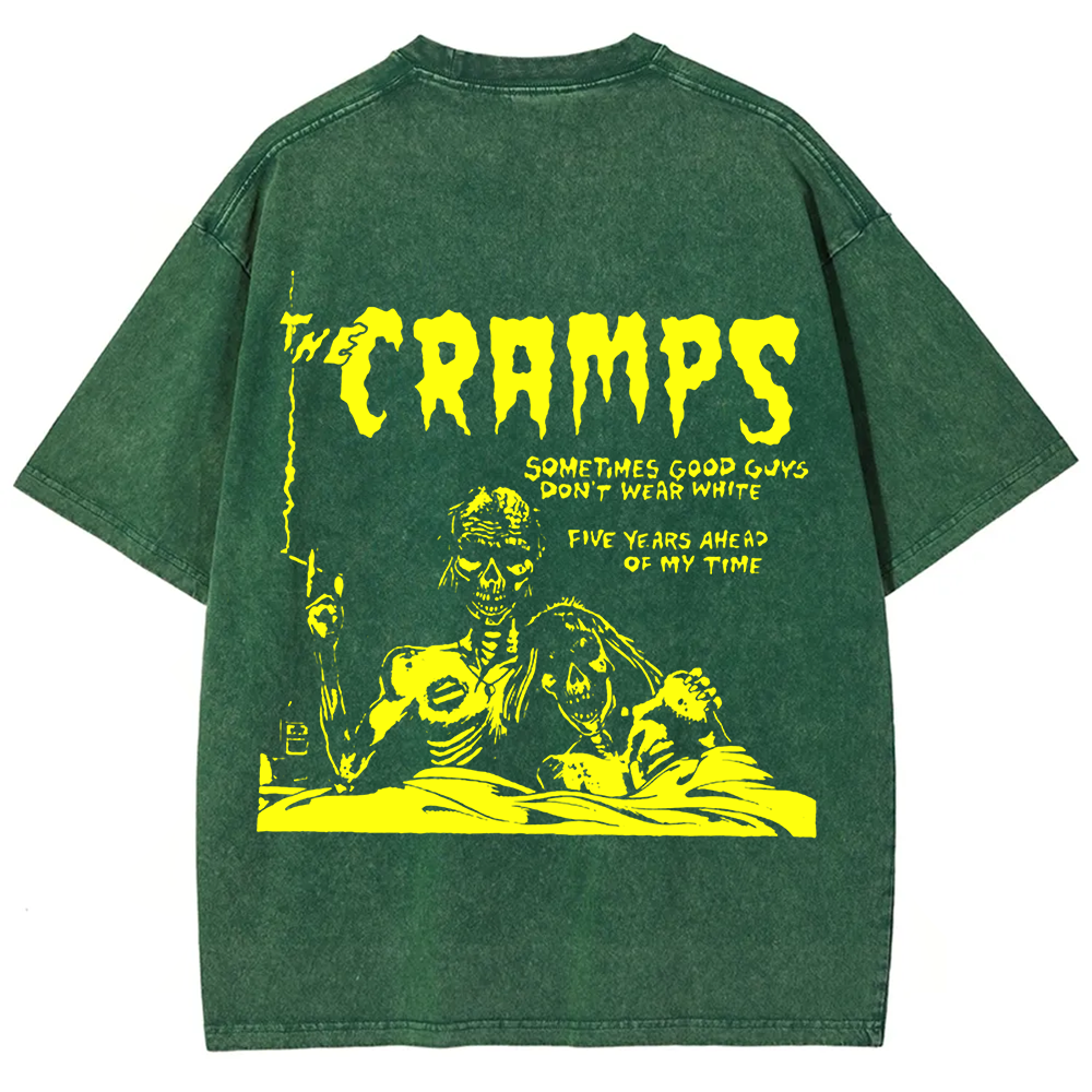 Unisex Vintage Washed The Cramps Rock Band t-Shirt