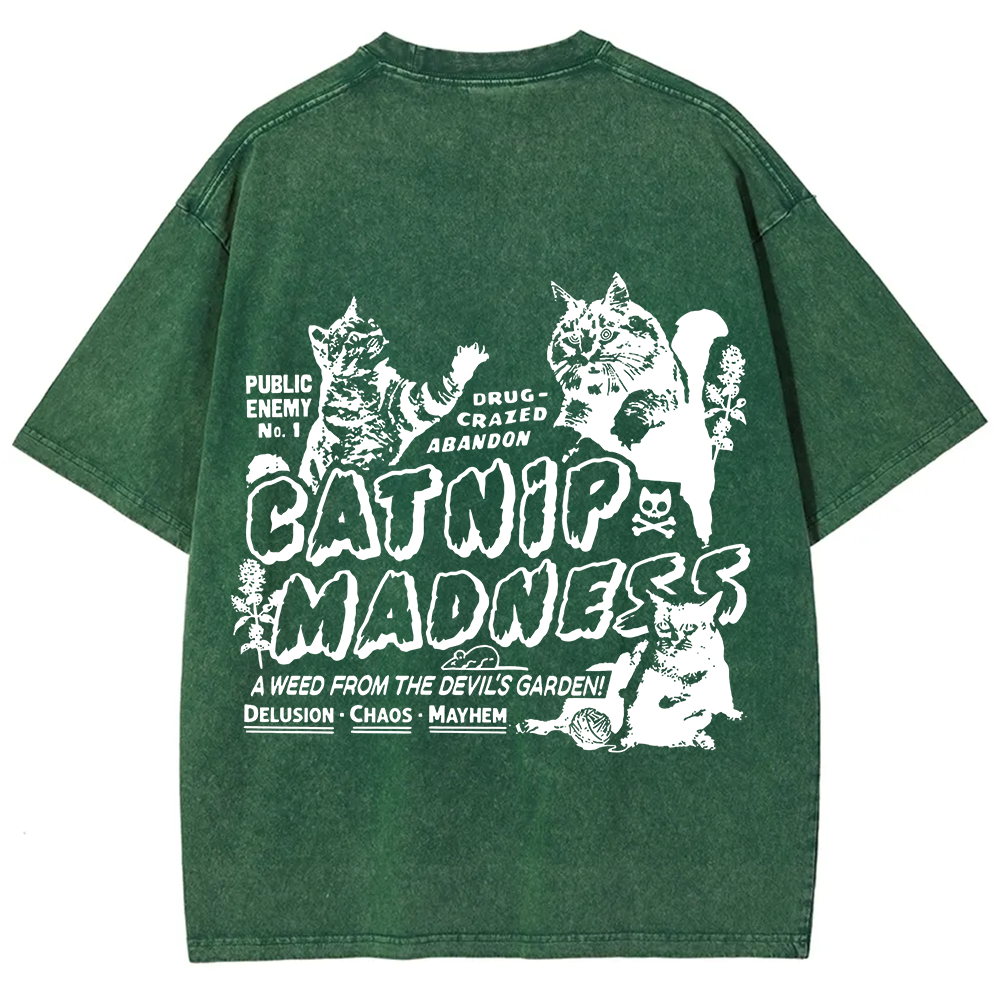 Unisex Vintage Washed catnip madness t-Shirt