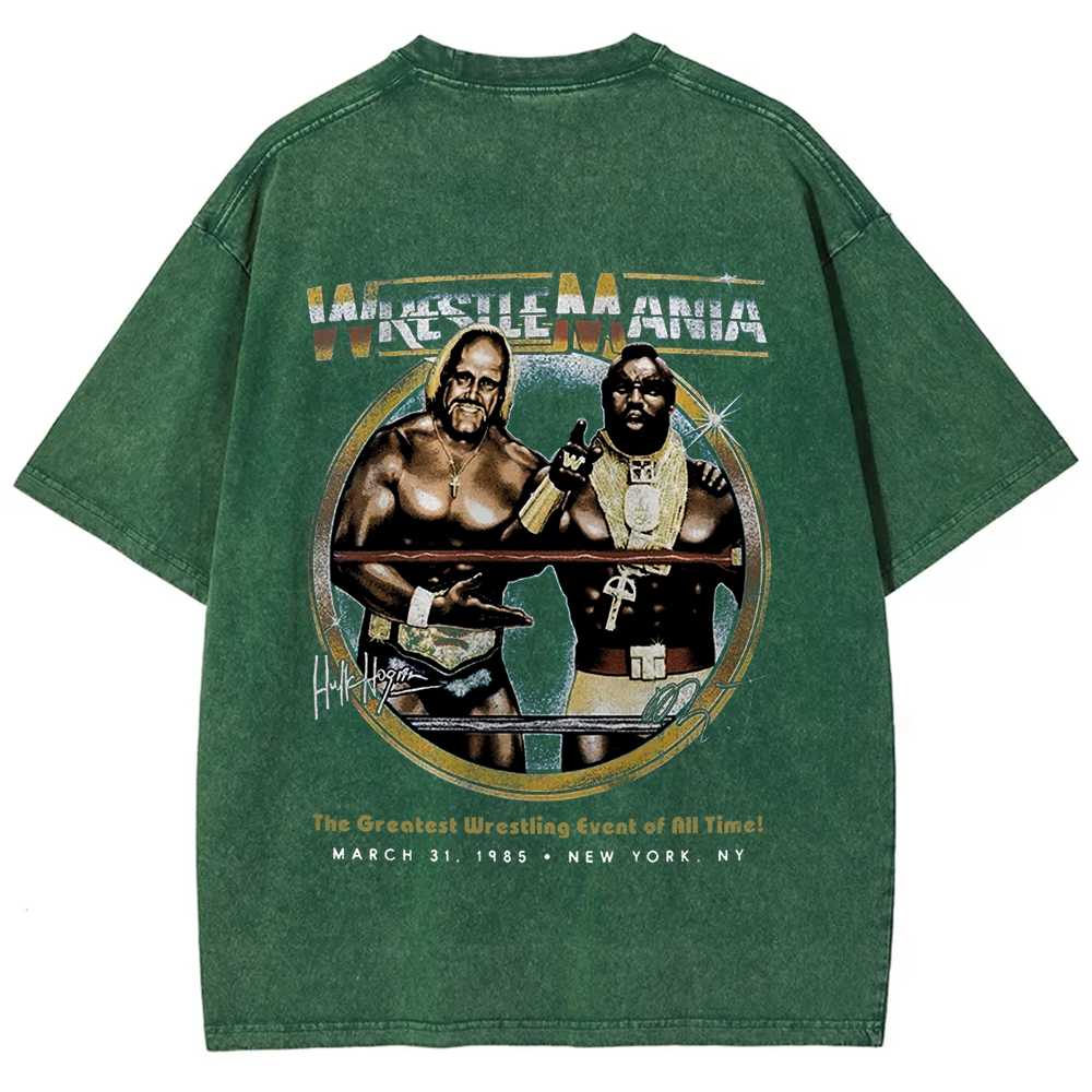WWE Wrestle Mania - Hulk Hogan vs Mr T Casual Printed t-Shirt