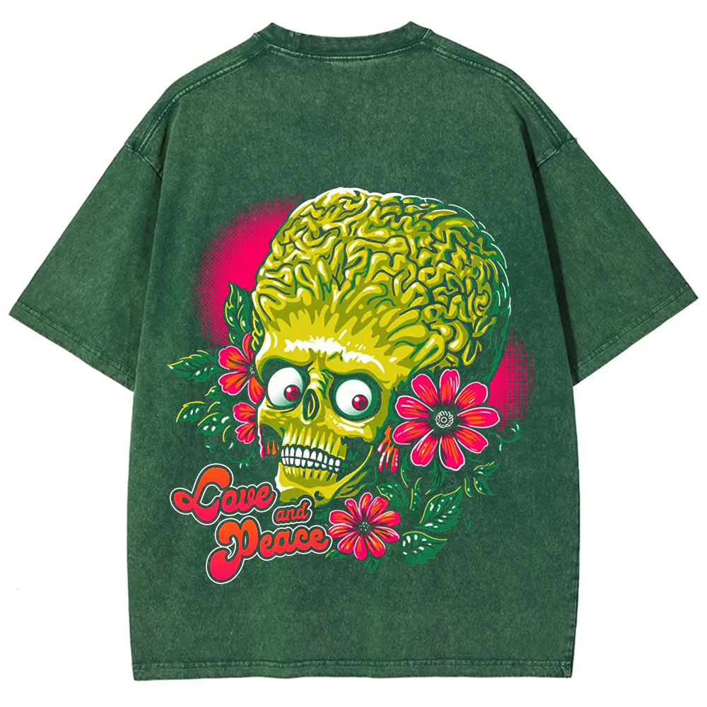 Unisex Vintage Washed  Love and Peace  t-Shirt