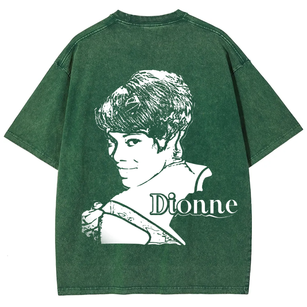 Unisex Vintage Washed  Dionne Warwick Singer  t-Shirt