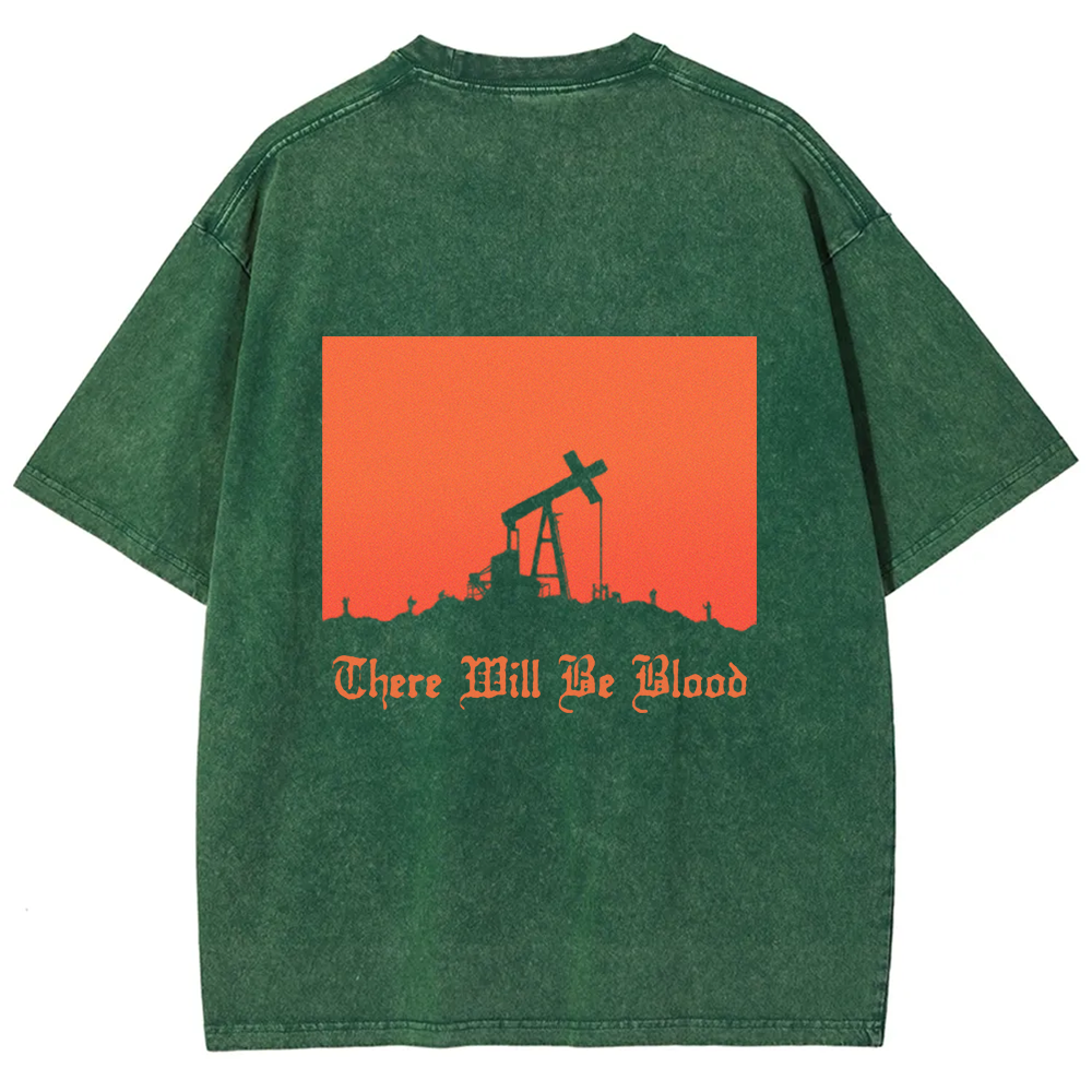 Unisex Vintage Washed  There will be blood， western movie t-Shirt