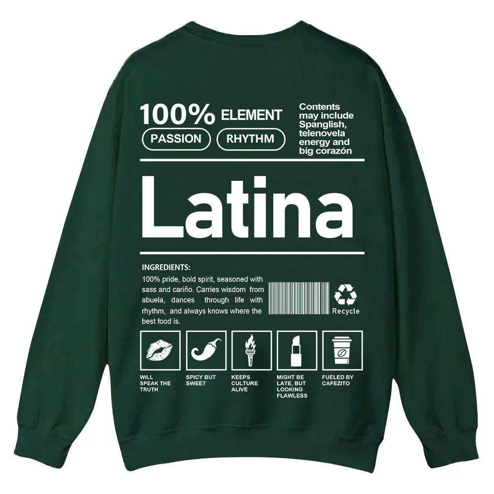 Latina Unisex Fit  Casual Crewneck Sweatshirt wearishow