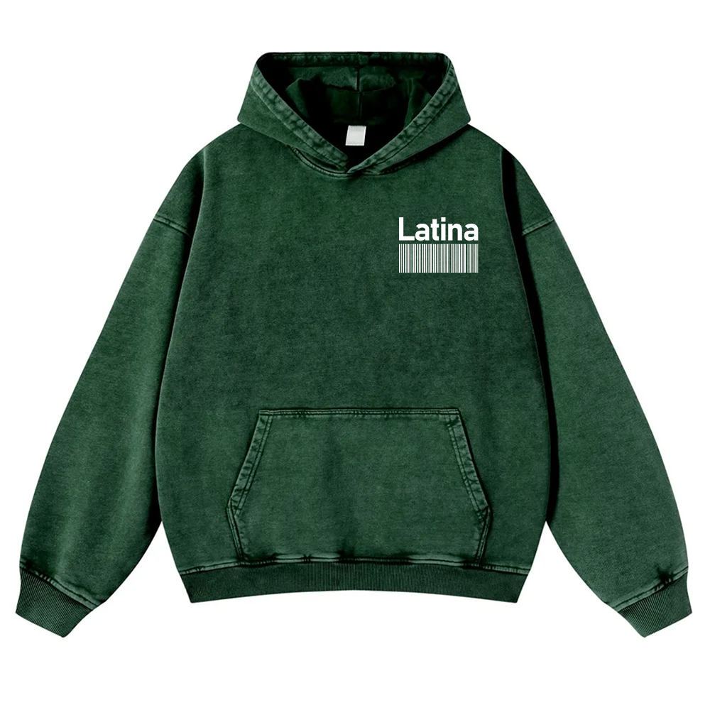 Latina Unisex Fit  Washed Hoodie wearishow