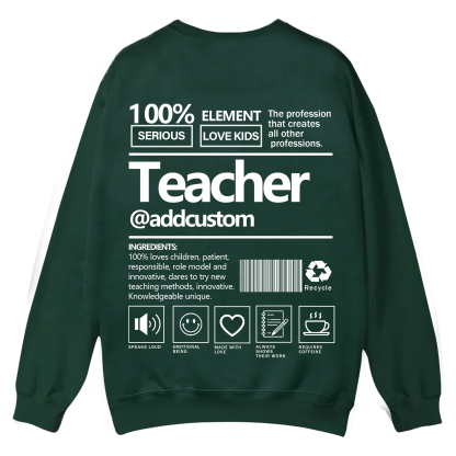 Teacher Addcustom Casual Crewneck Sweatshirt wearishow