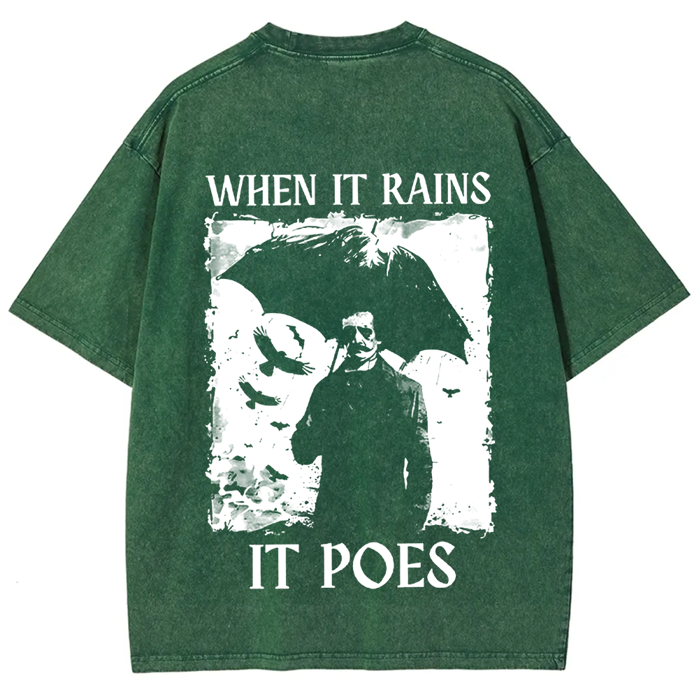 Unisex Vintage Edgar Allan Poe Musicians When It Rains It Pours t-Shirt