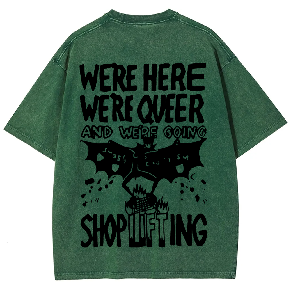 Unisex Vintage  We are Here， We are  Queer t-Shirt