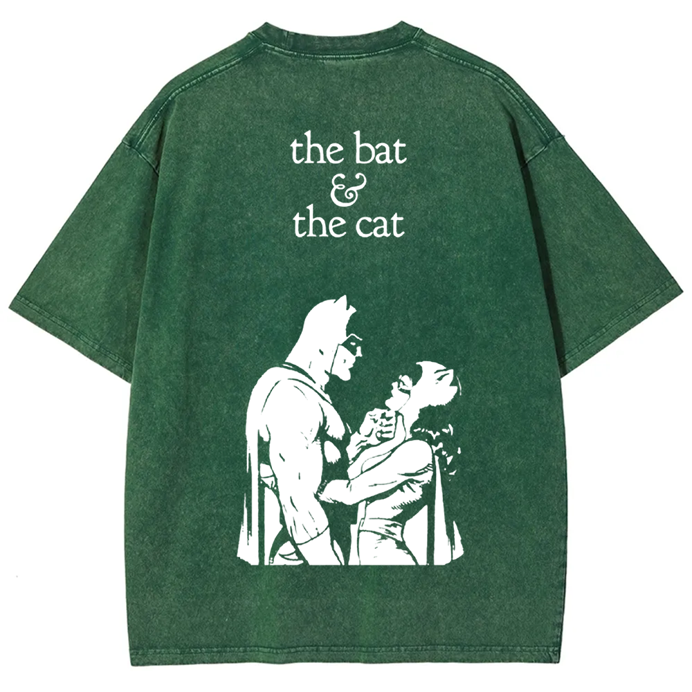 Unisex Vintage  Batman & Cat Woman comic art t-Shirt