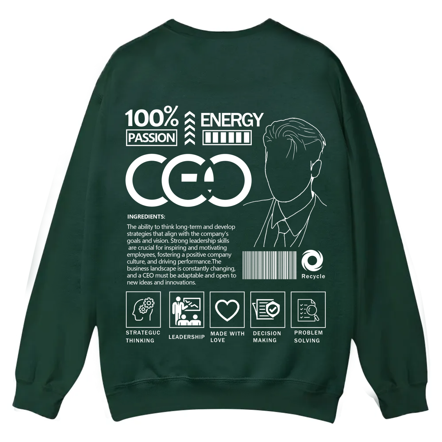 CEO Unisex Casual Crewneck Sweatshirt