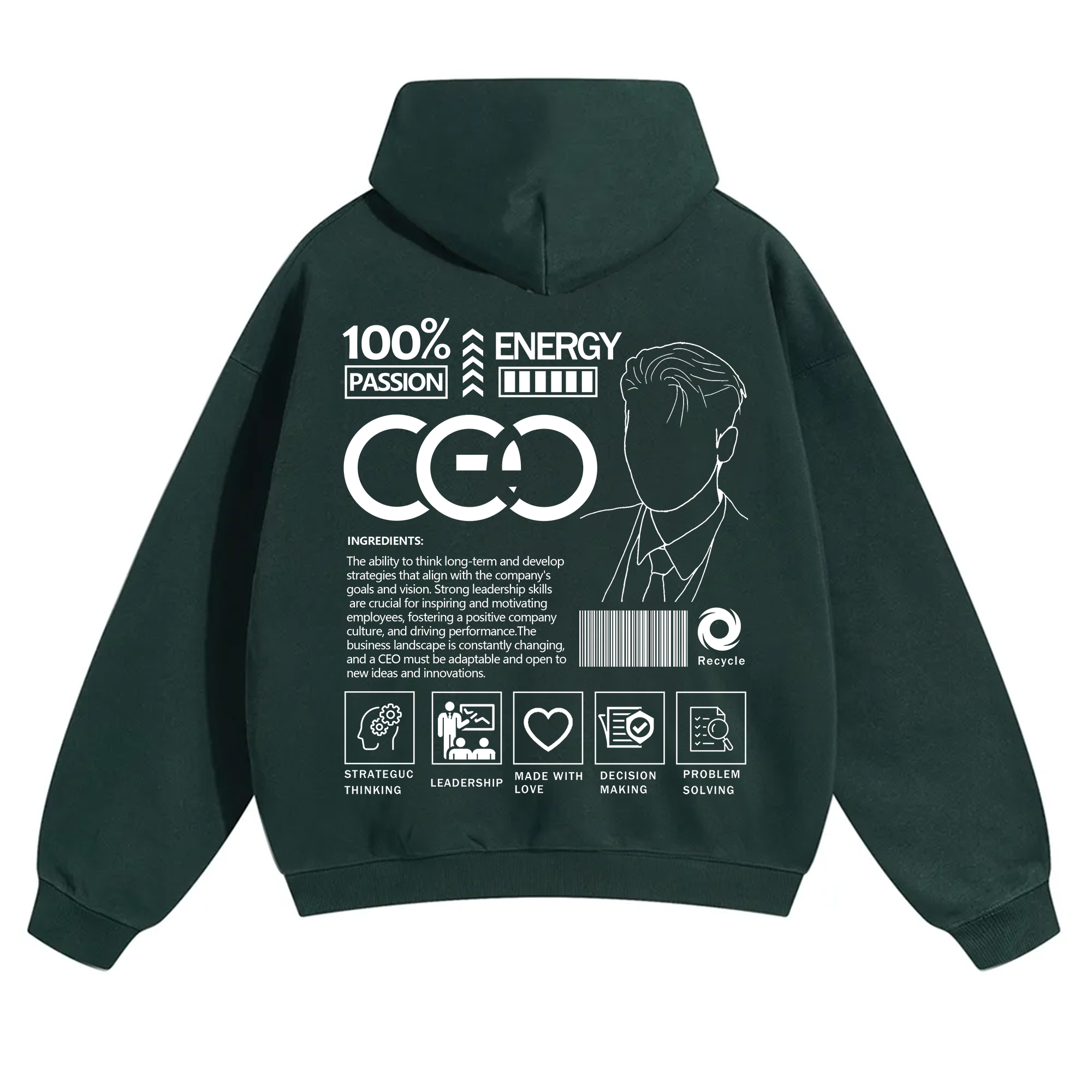CEO Unisex Casual Print Hoodie