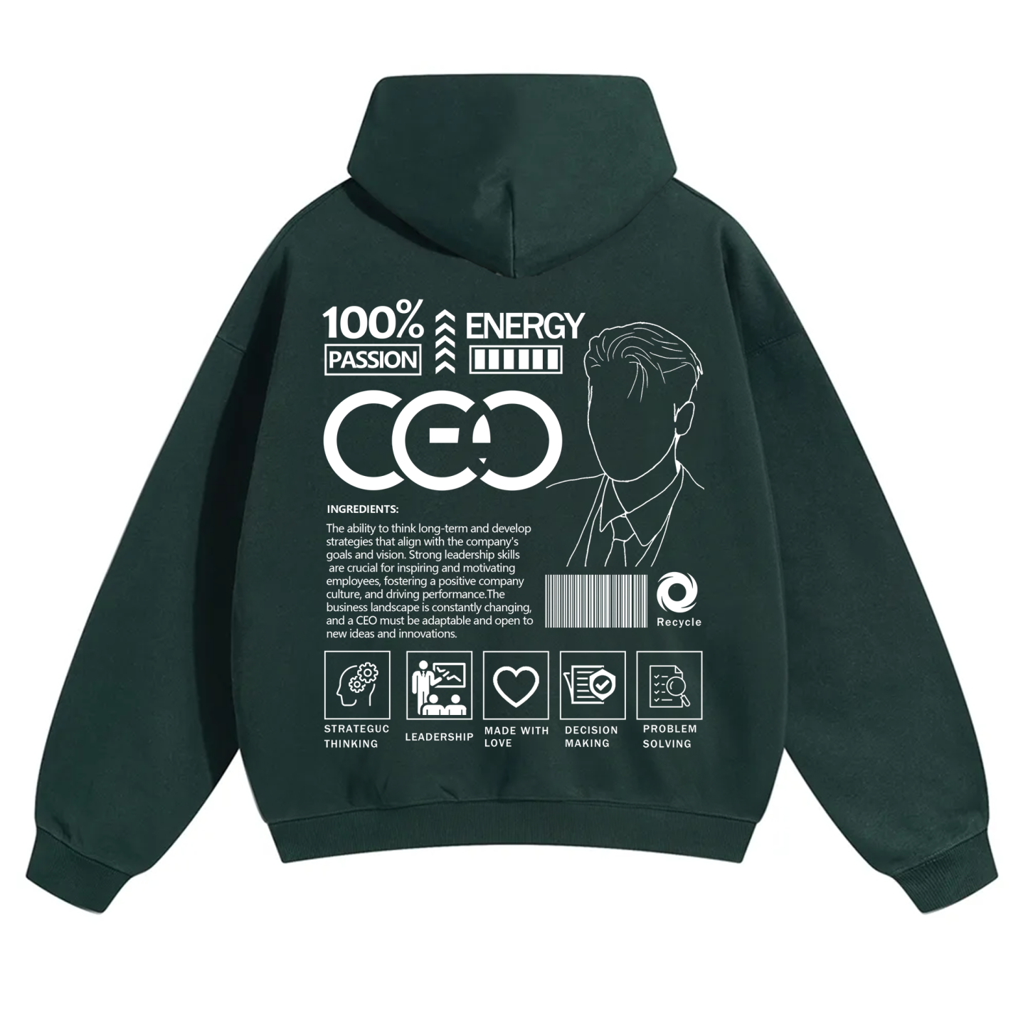 CEO Unisex Casual Print Hoodie