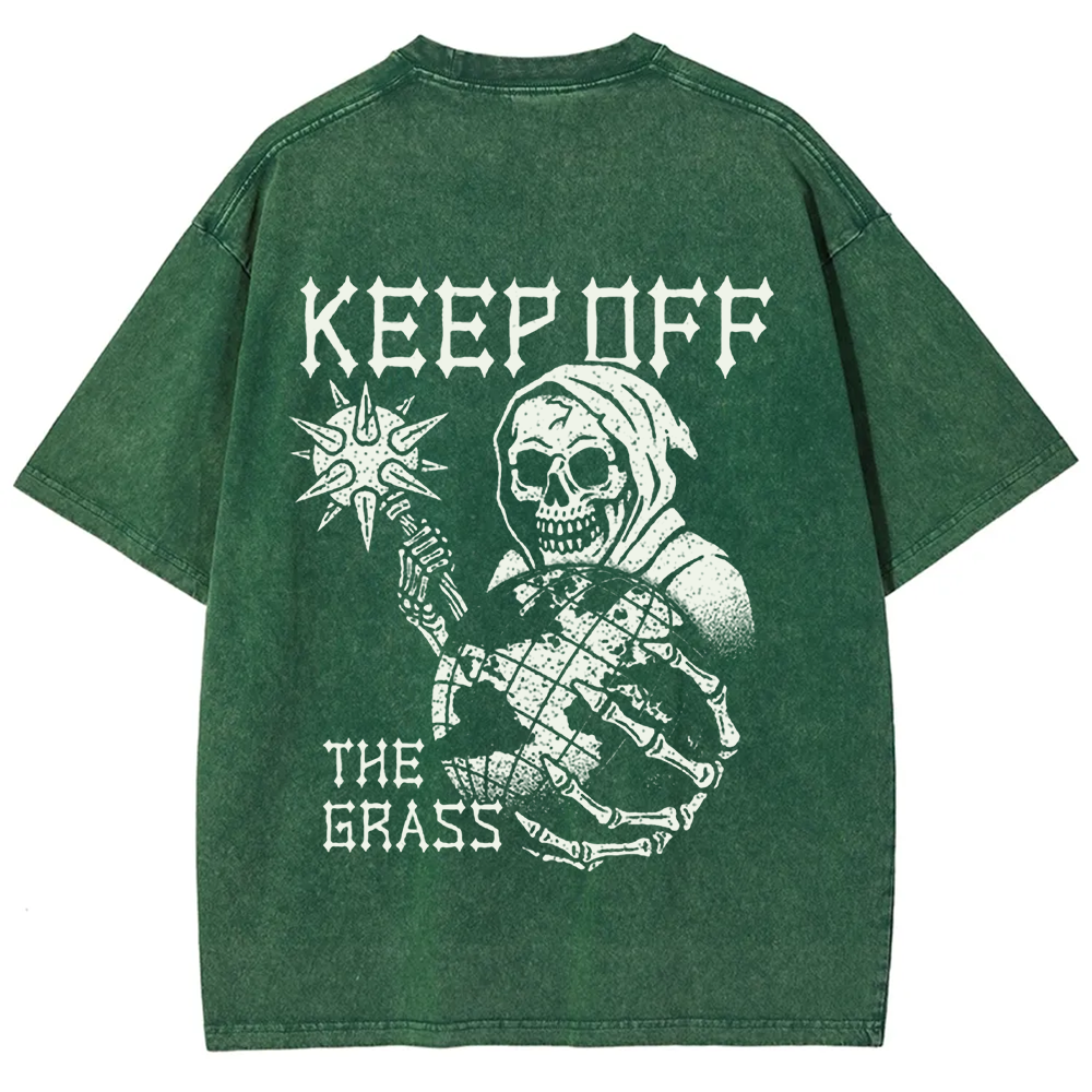 Unisex Vintage Keep Off The Grass Skull t-Shirt