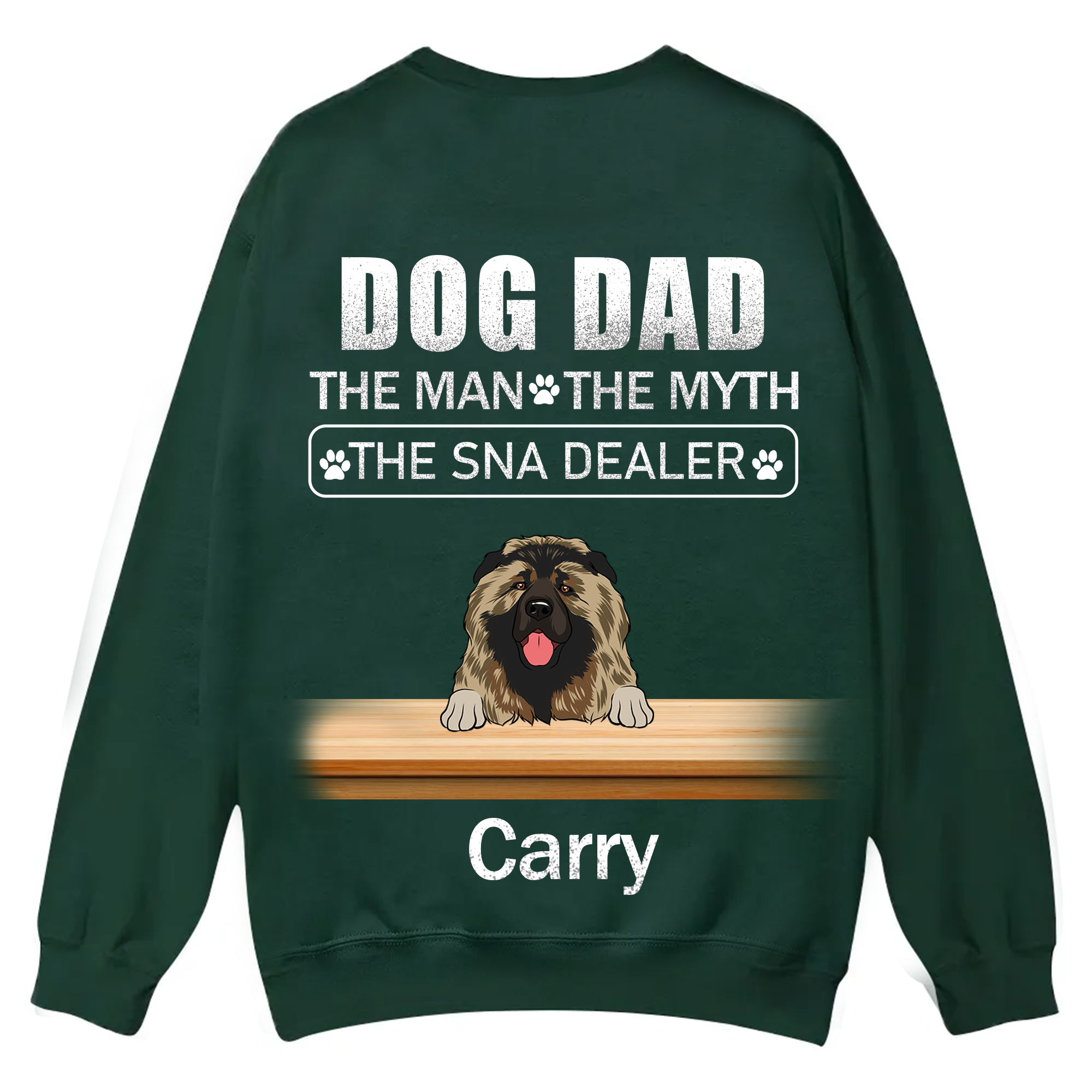 Dog Dad The Man The Myth The Snack Dealer - Personalized Custom Unisex Casual Crewneck Sweatshirt