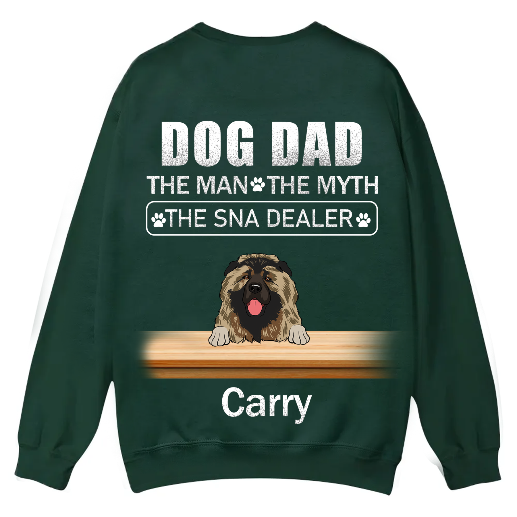 Dog Dad The Man The Myth The Snack Dealer - Personalized Custom Unisex Casual Crewneck Sweatshirt