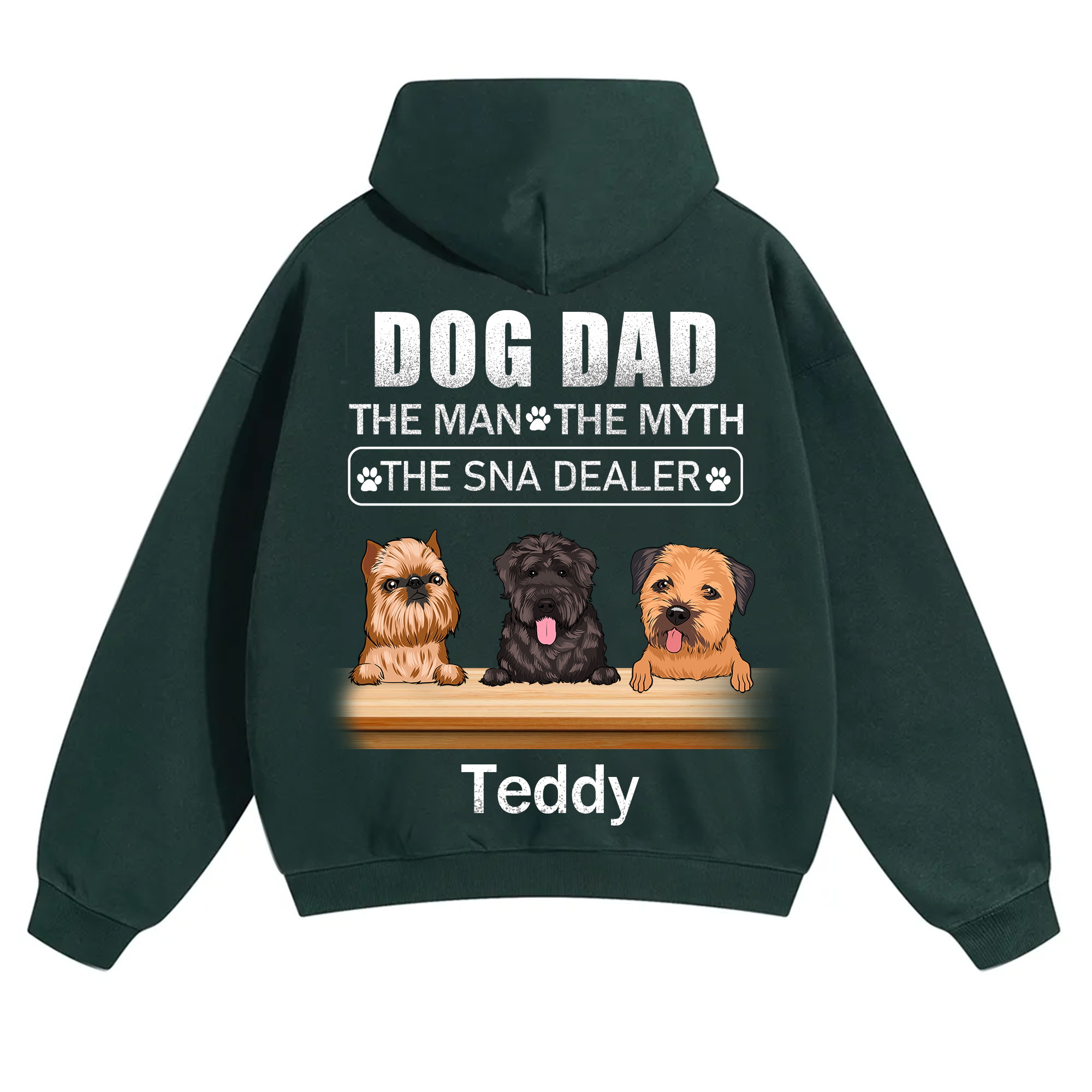 Dog Dad The Man The Myth The Snack Dealer - Personalized Custom Unisex Hoodie