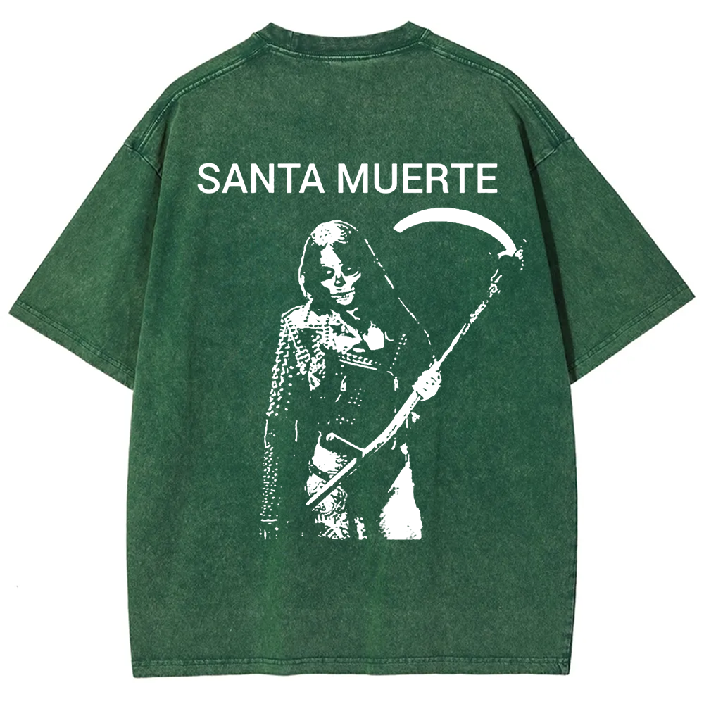 Unisex Vintage Santa Muerte Art Illustration t-Shirt