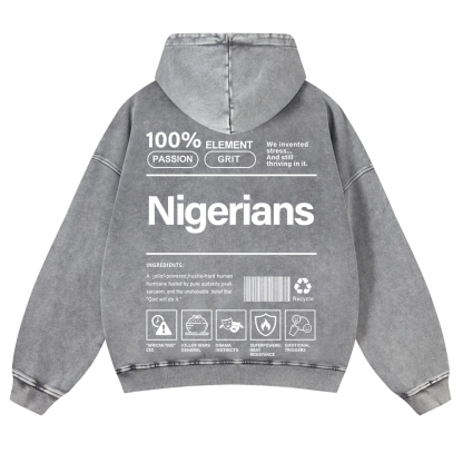 Nigerians Unisex Fit  Washed Hoodie wearishow