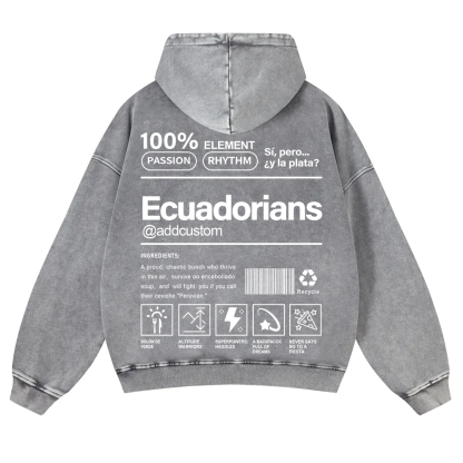 Ecuadorians Addcustom Unisex Fit  Washed Hoodie wearishow