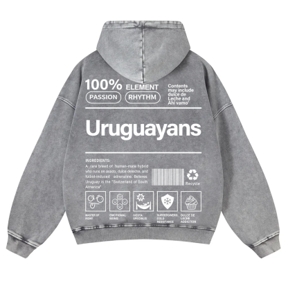 Uruguayans Unisex Fit  Washed Hoodie wearishow